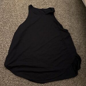 Fabletics Black Ribbed High-Neck Tank